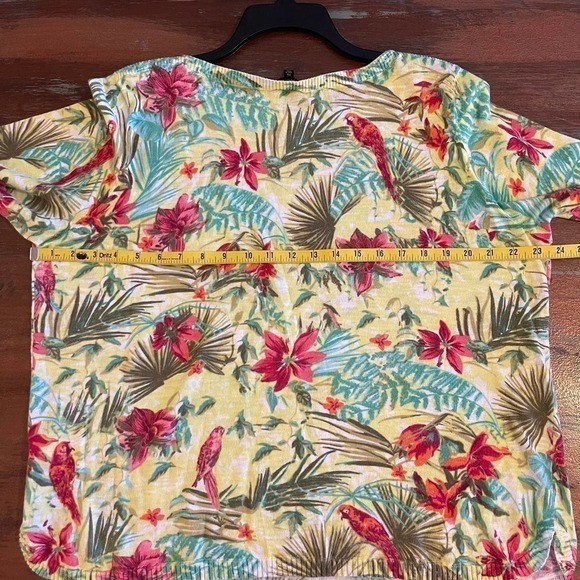 Talbots Women's Parrot Floral Knit Blouse Size XL - Picture 5 of 6